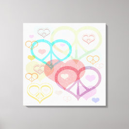 Pastel Peace & Liebe Canvas Print Leinwanddruck