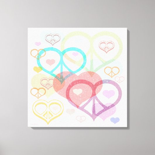 Pastel Peace & Liebe Canvas Print Leinwanddruck (Vorderseite)