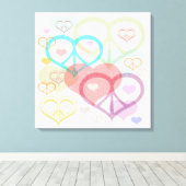 Pastel Peace & Liebe Canvas Print Leinwanddruck (Insitu (Holzboden))