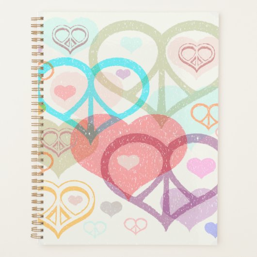 Pastel Peace & Liebe Planner Planer (Vorderseite)