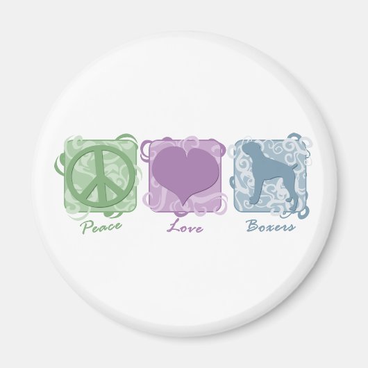 Pastel Peace, Liebe und Boxers Magnet (Vorne)