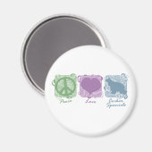 Pastel Peace, Liebe und Cocker-Spaniels Magnet (Vorderseite/Rückseite)