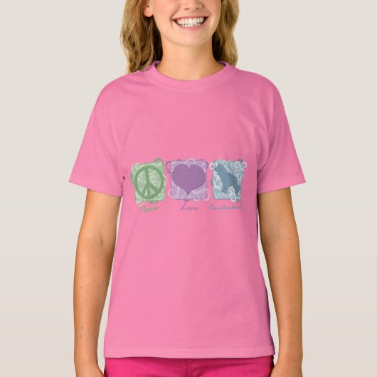 Pastel Peace, Liebe und Kooikerhondjes Child T-Shirt (Vorderseite)