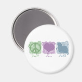 Pastel Peace, Liebe und Pulik Magnet (Vorderseite/Rückseite)