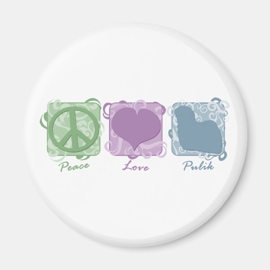 Pastel Peace, Liebe und Pulik Magnet (Vorne)