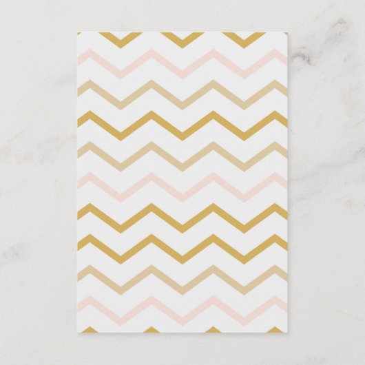 Pastel Peach and Gold Zig Zag Bücher für Baby Begleitkarte (Rückseite)
