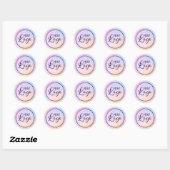 Pastel Peach Blue Holographic Gradient Logo Runder Aufkleber (Blatt)