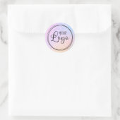 Pastel Peach Blue Holographic Gradient Logo Runder Aufkleber (Tasche)