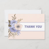 Pastel Peach Blumenviolet Fünf Petal Wilde Rose Dankeskarte (Vorderseite)