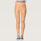 Pastel Peach Boho Mandala Minimalist Yoga Leggings (Vorderseite)