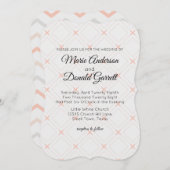 Pastel Peach Cream Geometric Wedding Einladung (Vorne/Hinten)