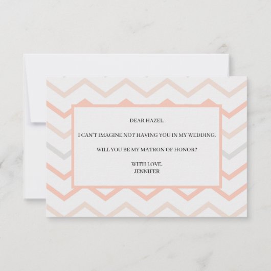 Pastel Peach Cream wirst du meine Ehrenmatrone sei (Rückseite)