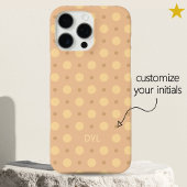 Pastel Peach Dots Pattern Custom Name Initials Case-Mate iPhone Hülle