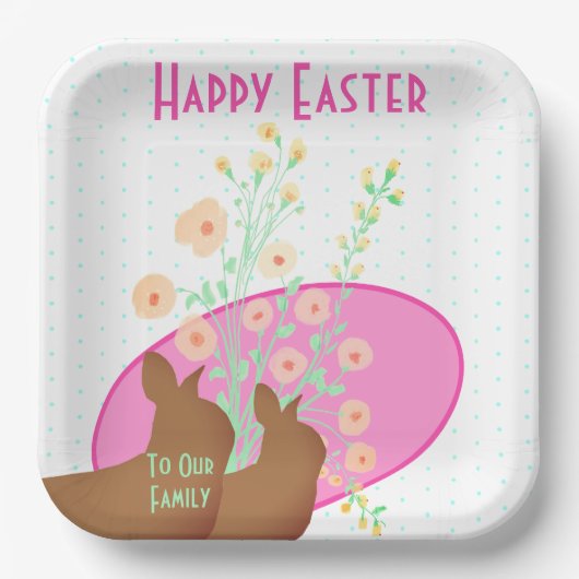 Pastel Peach Floral Pappteller (Vorderseite)