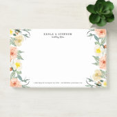 Pastel Peach Garden Blume Grenze Post-it Klebezettel (Büro)