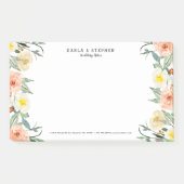 Pastel Peach Garden Blume Grenze Post-it Klebezettel (Vorderseite)