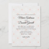 Pastel Peach Geometric Cream Wedding Einladung (Vorderseite)