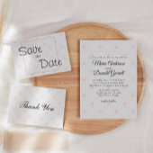 Pastel Peach Geometric Cream Wedding Einladung