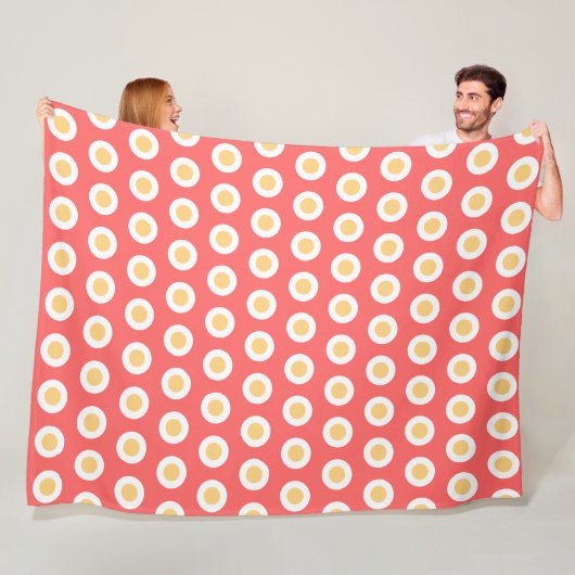 Pastel Peach Geometric White Polka Dots Fleecedecke (Beispiel)