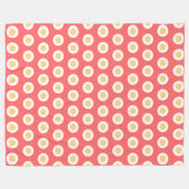 Pastel Peach Geometric White Polka Dots Fleecedecke (Vorderseite (Horizontal))