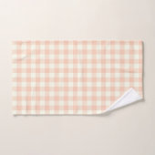 Pastel Peach Gingham Buffalo Karo Kariertes Muster Badhandtuch Set (Handtuch)