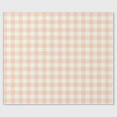 Pastel Peach Gingham Buffalo Karo Kariertes Muster Geschenkpapier (Flach)