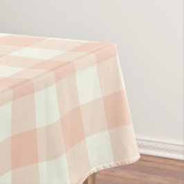 Pastel Peach Gingham Buffalo Karo Kariertes Muster Tischdecke