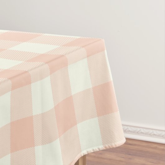 Pastel Peach Gingham Buffalo Karo Kariertes Muster Tischdecke (Beispiel)