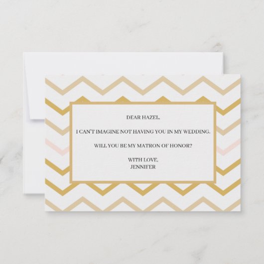 Pastel Peach Gold werden Sie meine Ehrenmatrone se (Rückseite)