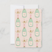 Pastel Peach Golden Champagne Brautparty Einladung (Rückseite)