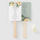 PASTEL PEACH GRAY PEONY FLORAL WEDDING PROGRAMM FÄCHER (Vorne und Hinten)