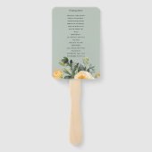 PASTEL PEACH GRAY PEONY FLORAL WEDDING PROGRAMM FÄCHER (Rückseite)