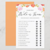 Pastel Peach Guess Who Bridge oder Groom Shower Ga (Vorne/Hinten)