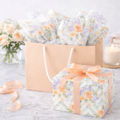Pastel Peach Lavender Floral Sage Chevron Birthday Geschenkpapier