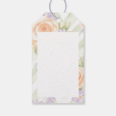 Pastel Peach Lavender Floral Sage Chevron Geschenkanhänger (Rückseite)