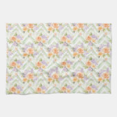 Pastel Peach Lavender Sage Floral Kitchen Towel Geschirrtuch (Horizontal)