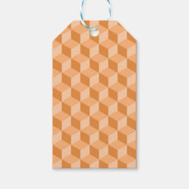 PASTEL PEACH ORANGE GEOMETRIC CUBE PATTERS GESCHENKANHÄNGER