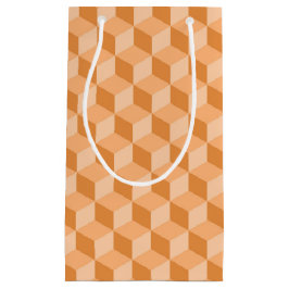 PASTEL PEACH ORANGE GEOMETRIC CUBE PATTERS KLEINE GESCHENKTÜTE