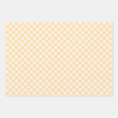 Pastel Peach Orange Gingham Karo Kariertes Muster Geschenkpapier Set (Vorderseite 2)