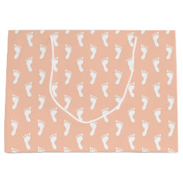 PASTEL PEACH ORANGE ROWS OF BABY FEED GROßE GESCHENKTÜTE