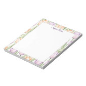 Pastel Peach Purple Spring Floral Name Notepad Notizblock (Rotiert)