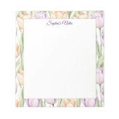 Pastel Peach Purple Spring Floral Name Notepad Notizblock (Vorderseite)
