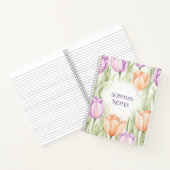 Pastel Peach Purple Tulips Spring Floral Name Notizblock (Innenseite)