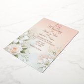 Pastel Peach Rose und Lily Folieneinladung (Gedreht)