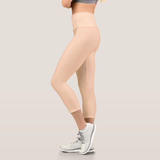 Pastel Peach Solid Color | Classic | elegant Capri Leggings (Links)