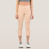 Pastel Peach Solid Color | Classic | elegant Capri Leggings (Vorderseite)
