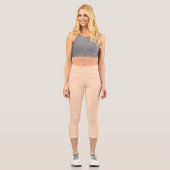 Pastel Peach Solid Color | Classic | elegant Capri Leggings (Vorderseite)