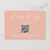 Pastel Peach Sunset Wedding RSVP Begleitkarte (Vorderseite)