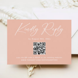 Pastel Peach Sunset Wedding RSVP Begleitkarte