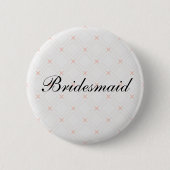 Pastel Peach und Cream Geometric Bridesmaid Button (Vorderseite)